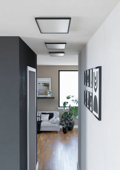 EGLO connect.z Smart Home LED Badezimmer Deckenleuchte Rovito-Z, ZigBee, App und Sprachsteuerung Alexa, warmweiß-kaltweiß, RGB, dimmbare Bad Deckenlampe, schwarz, IP44, 57x30 cm