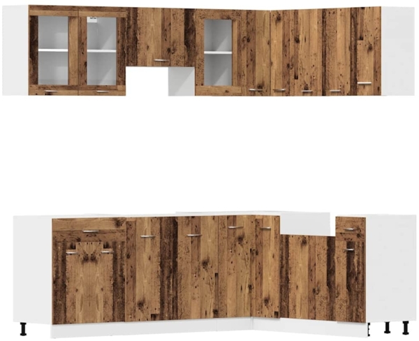 vidaXL 11-tlg. Küchenschrank-Set Lyon Altholz-Optik Holzwerkstoff 3328575