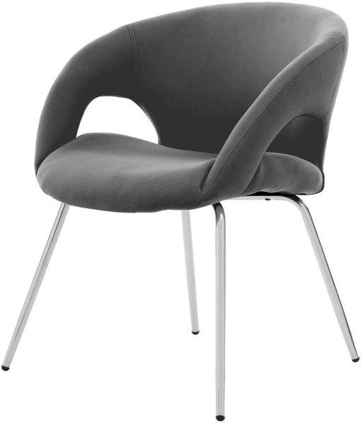 Dmora - Stuhl Bathurst, Wartestuhl mit Armlehnen für das Büro, Ergonomischer Wartesitz, 58 x 59 x 72 cm, Grau