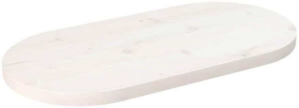 vidaXL Tischplatte Weiß 80x40x2,5 cm Massivholz Kiefer Oval 824351
