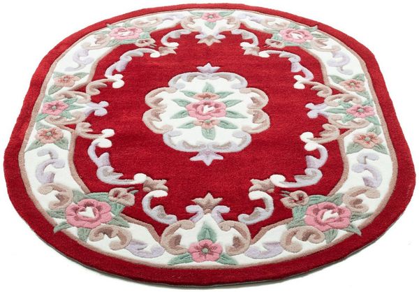 THEKO Teppich Ming, oval, Höhe: 14 mm, hochwertiges Acrylgarn, ideal im Wohnzimmer & Schlafzimmer