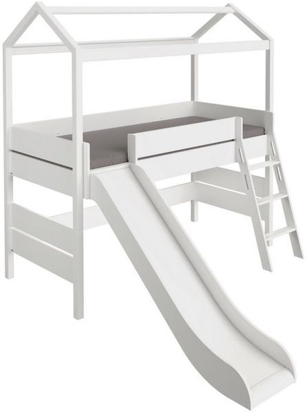PAIDI Hausbett TINY HOUSE, Spielbett mit Rutsche und Rausfallschutz, individuell gestaltbar