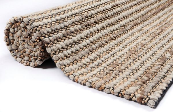 OTTO home Wollteppich Leevy, Wolle und Jute, handgewebt, Handweb Teppiche, rechteckig, Höhe: 25 mm, schöne Streifenoptik, Wohnzimmer, Schlafzimmer, Esszimmer