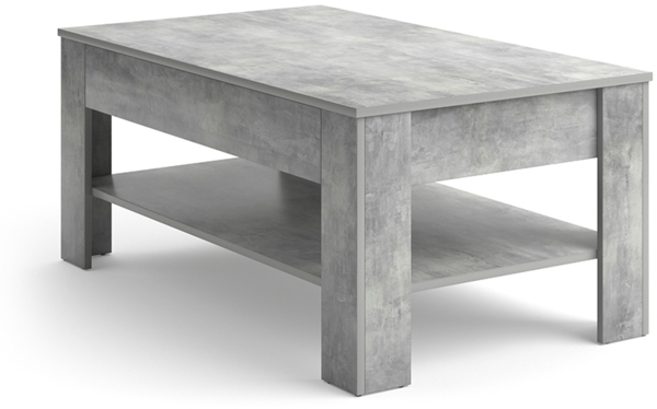 VICCO 'Milan' Couchtisch mit Schublade, Holz betongrau, 110x65 cm