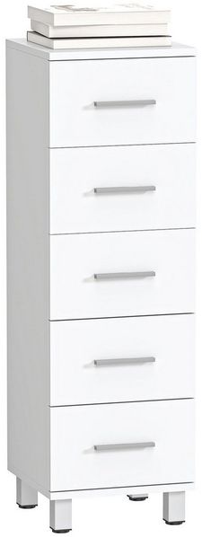HOMCOM Badkommode Badschrank (Aufbewahrungsschrank, 1 St, Kommodenschrank), für Schlafzimmer, Flur, Wohnzimmer, 30 x 30 x 95 cm, Weiß