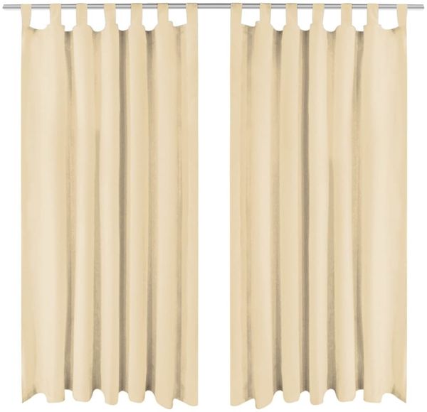 vidaXL Vorhänge aus Mikro-Satin 2 Stk. mit Schlaufen 140×225 cm Beige 132217