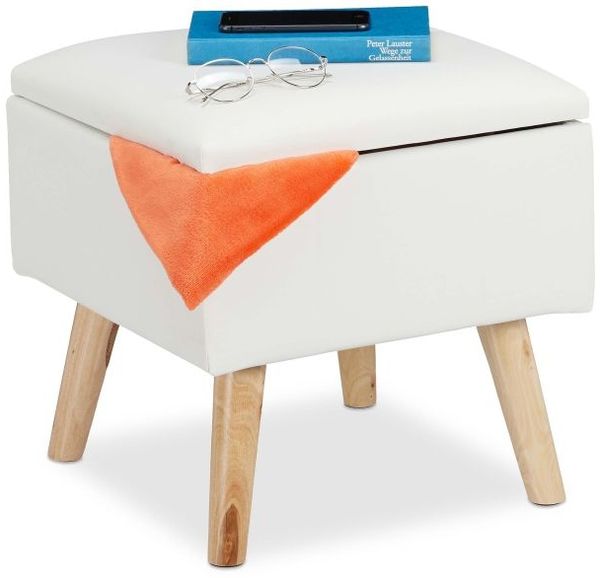 Relaxdays Sitzhocker mit Stauraum Kunstleder