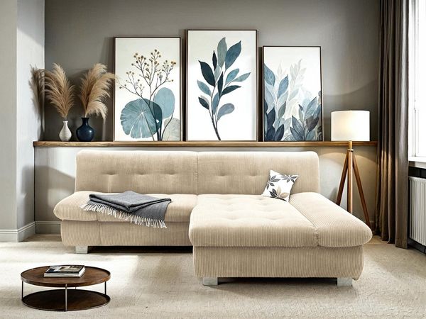 DOMO collection Ecksofa 100031 234x157 cm, kompakt, komfortabel & bequem, L-Form, whlw. mit Bettfunktion und Armteilverstellung