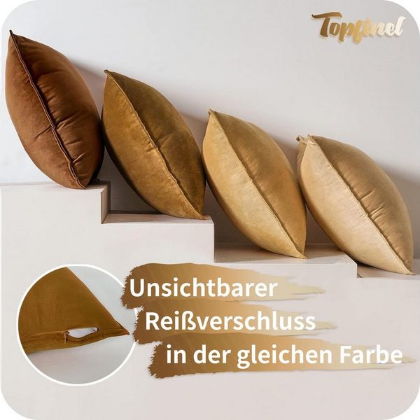 Topfinel Kissenbezüge flauschig Farbverlauf, Kissenbezug 4er Set Samt, Kissenhülle Dekokissenbezug sofakissen Schlafzimmer Wohnzimmer Balkon