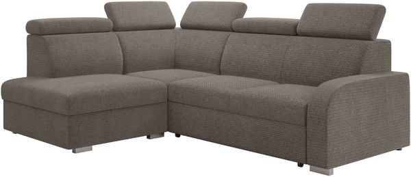 Ecksofa Apollo 2rRLXp mit Schlaffunktion und Bettkasten (Farbe: Crown 04, Seite: Links LXP+R+2R)