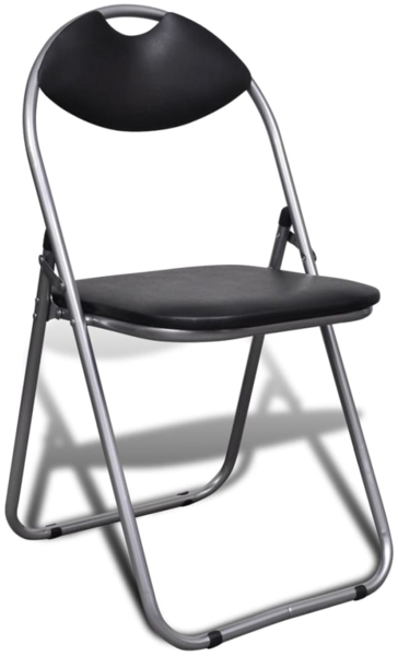 vidaXL Klappbare Esszimmerstühle 6 Stk. Schwarz Kunstleder und Stahl 241494