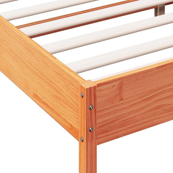 vidaXL Massivholzbett ohne Matratze Wachsbraun 135x190 cm Kiefernholz 842721 Bild 7