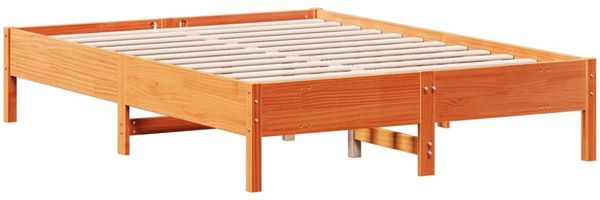 vidaXL Massivholzbett ohne Matratze Wachsbraun 135x190 cm Kiefernholz 842721 Bild 6