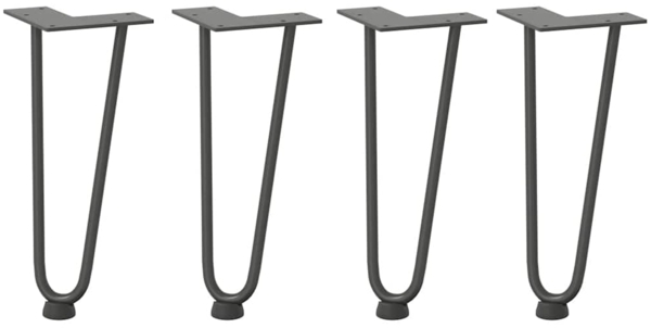 vidaXL Haarnadelbeine für Couchtisch 4 Stk. Anthrazit 30 cm Massivstahl 4012418
