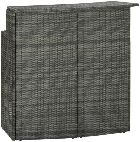 vidaXL Garten-Bartisch Grau 120x55x110 cm Poly Rattan 313469