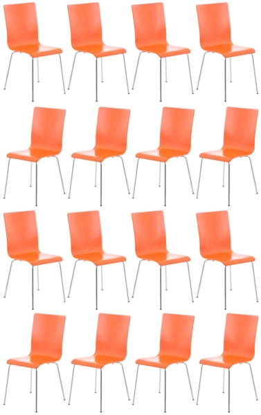 CLP 16er Set Besucherstuhl Pepe Metallgestell,orange