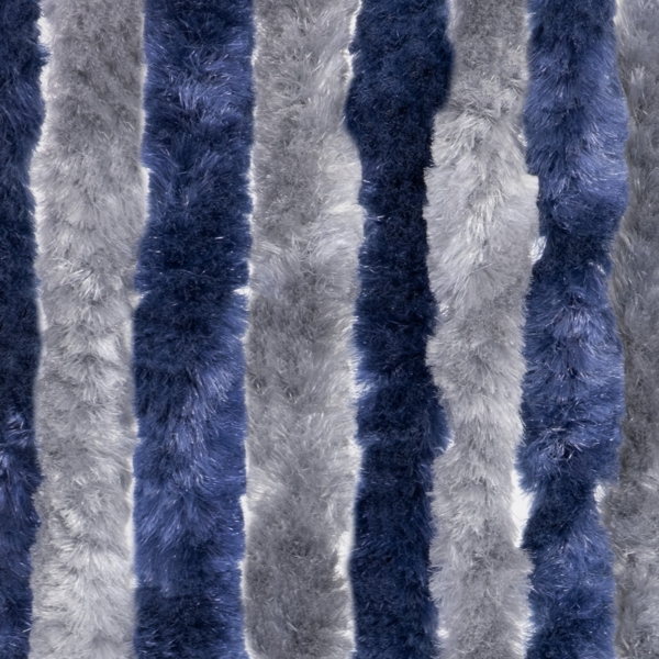 Moritz Flauschvorhang aus Chenille 90 x 220 cm blau grau Türvorhang als Fliegenschutz Insektenschutz für Camping Wohnwagen