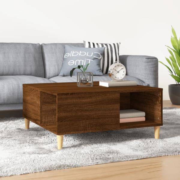 vidaXL Couchtisch Braun Eichen-Optik 80x80x36,5 cm Holzwerkstoff 821099