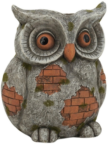 abc HOME Blumentopf Pflanzentopf Eule, Ziegelsteinoptik