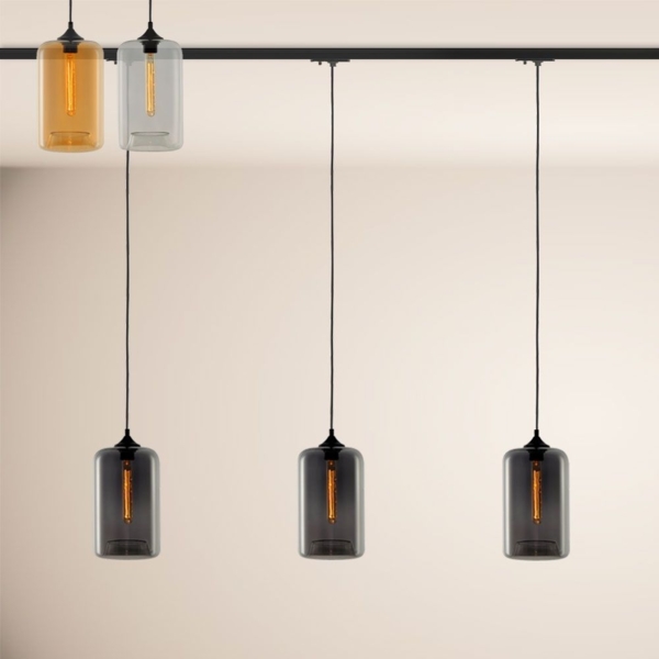 s.luce Cruet Up Esstisch-Pendellampe 1-Phasen-Schiene Endeinspeiser Klar