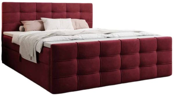 Luxusbetten24 Boxspringbett Luxor in Samt, mit Stauraum