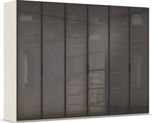 rauch Kleiderschrank Schrank Garderobe SKAT SHINE Breiten 151/201/251/301cm, Höhe 223/235cm (3 verschiedene Ausstattungen BASIC/CLASSIC/PREMIUM (inkl. SOFT-CLOSE) edle Schrankfront mit hochwertigen Glasrahmentüren MADE IN GERMANY