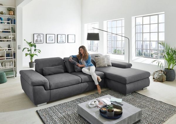 Die PlanBar Ecksofa MP-IN17041 L-Form, mit Sitztiefenverstellung, optional Kopfteilverstellung & Bettfunktion