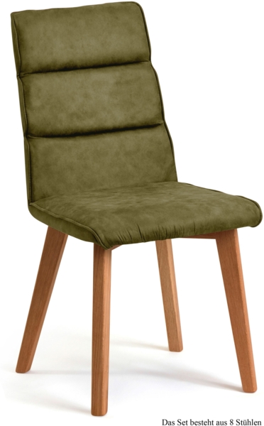 Esszimmerstuhl (8er-Set) Darell 47x92x60 Eiche geölt/Olivgrün