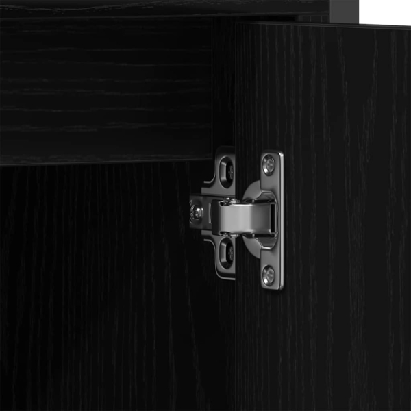 vidaXL Badezimmer Waschbeckenmöbel mit Tür 3 pcs Schwarz Holzwerkstoff 3334385 Bild 10
