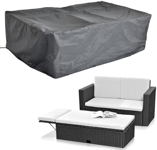 Schutzhülle 125x123x74 Schwarz Gartenmöbel Rattan Abdeckung Plane Haube Wetter