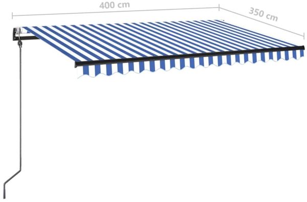 vidaXL Markise Automatisch Einziehbar 400x350 cm Blau und Weiß 3069186 Bild 9