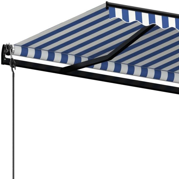 vidaXL Markise Automatisch Einziehbar 400x350 cm Blau und Weiß 3069186 Bild 5