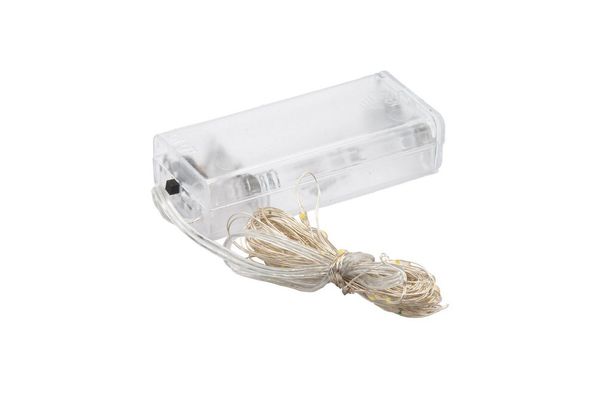 CEPEWA Lichterkette LED Lichterkette Timer Micro Warmweiß LED, Drahtlicht, Mikro, Batterie, 10, 20, 40