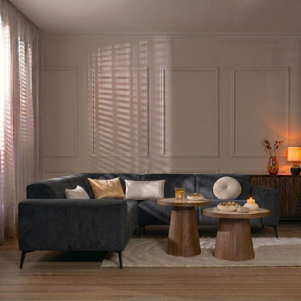 Bronx71 Ecksofa Vegas Stoff schwarz links/rechts