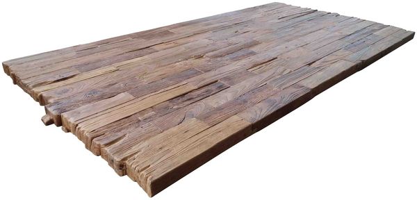 TABLES&CO Tisch 200x100 Teak Natur Metall Silber Bild 2