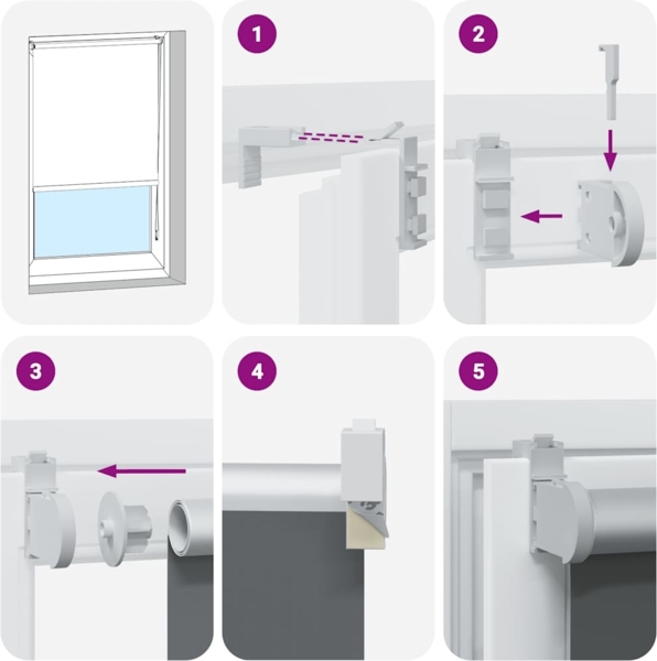 vidaXL Verdunkelungsrollo Grau 145x150cm Stoffbreite 141,6cm Polyester 4011137 Bild 6