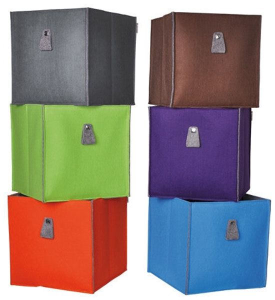Atlanta - Filzbox, Aufbewahrungsbox, Regaleinsatz 34x34x34cm, faltbar, Mocca