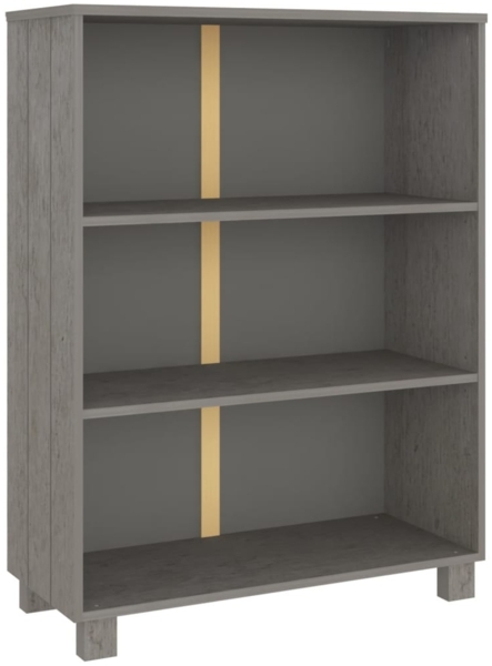 vidaXL Bücherschrank HAMAR Hellgrau 85x35x112 cm Massivholz Kiefer 340487