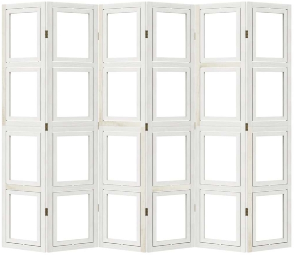 vidaXL 6-tlg. Raumteiler Weiß Massivholz Paulownia 358698 Bild 4