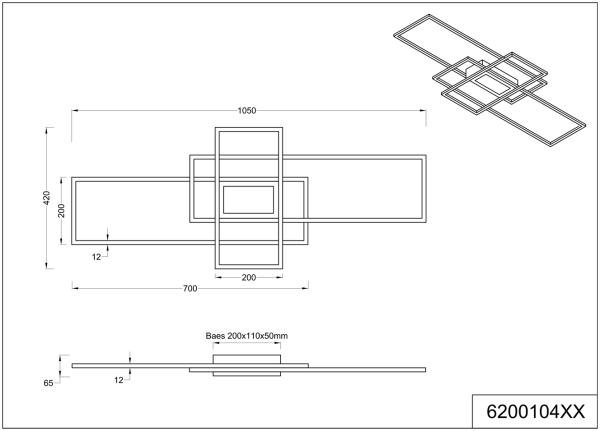 620010407 Nickel matt LED Deckenleuchte IRVINE Deckenlampe ca. 105x42 cm Bild 7
