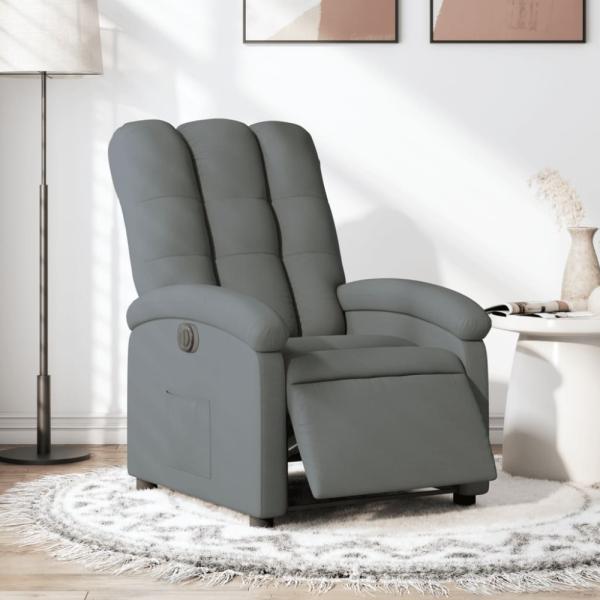 vidaXL Relaxsessel Elektrisch Dunkelgrau Stoff 3204069