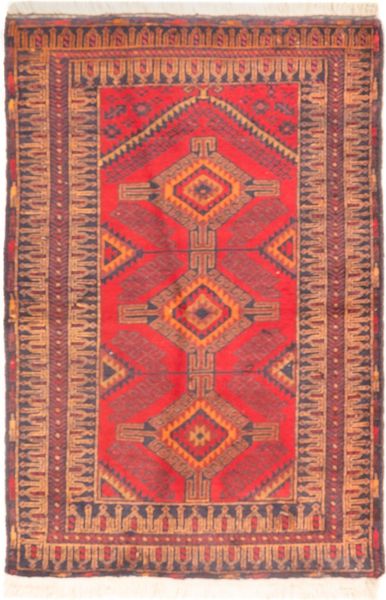 Belutsch Teppich - 142 x 95 cm - rot
