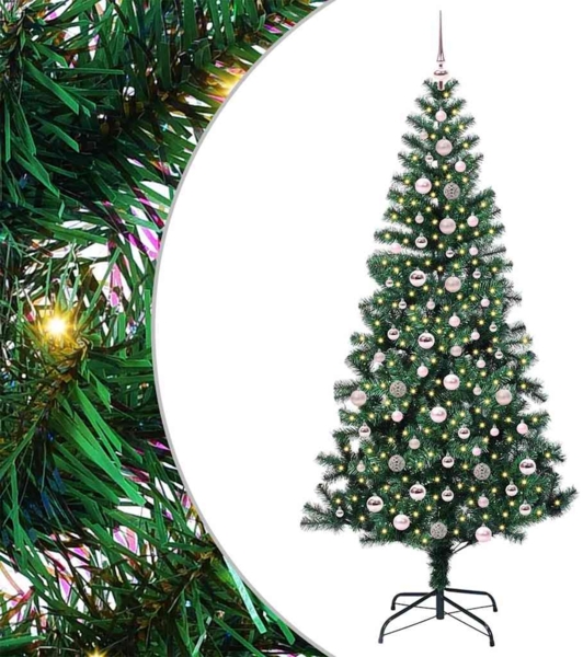 vidaXL Künstlicher vorbeleuchteter Weihnachtsbaum Grün 240 cm 3396790