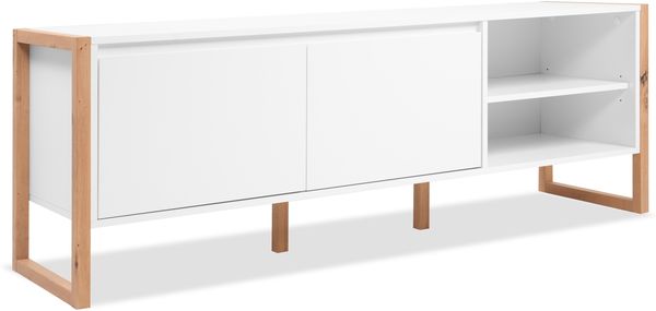 Lowboard >Denver< in weiß / Dekor Artisan Oak - 160x55x40cm (BxHxT)