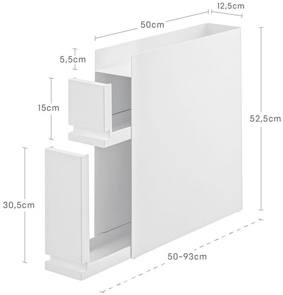 Yamazaki Küchenregal Tower Küchenablage Gewürzregal schmal Metall mit 2 Auszügen, platzsparend, als Gewürzregal in der Küche, schmal, Metall Regal