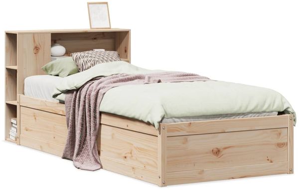 Einzelbetten, Betten für Erwachsene, Massivholzbett ohne Matratze 75x190 cm Kiefernholz de3363