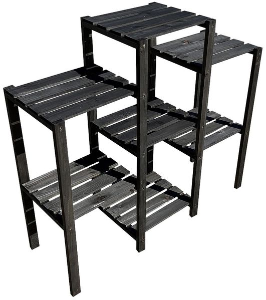 Blumentreppe Blumenregal Pflanzregal Blumenhocker Standregal schwarz