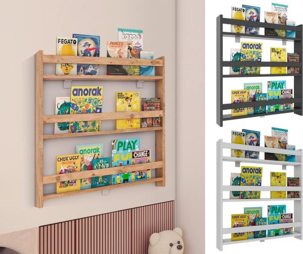 VCM Wandregal Holz Kinderregal Bücherregal Kinder Regal Kidos, 1-tlg.