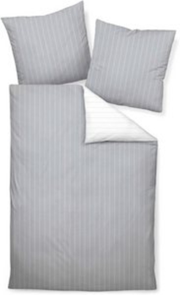Janine Mako Soft Seersucker Bettwäsche 2 teilig Bettbezug 155x200 cm Kopfkissenbezug 80x80 cm Tango 20020-08 silber Bild 6