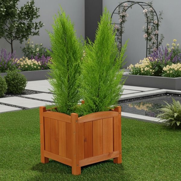 Blumentopf Blumenständer Blumenkasten eckig Blumen Dekoration Pflanztrog Holz